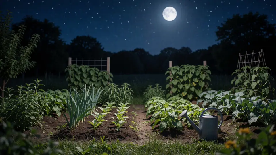 Illustration naturelle sans portrait pour Jardinage et la lune : Optimiser semis et récoltes selon le calendrier