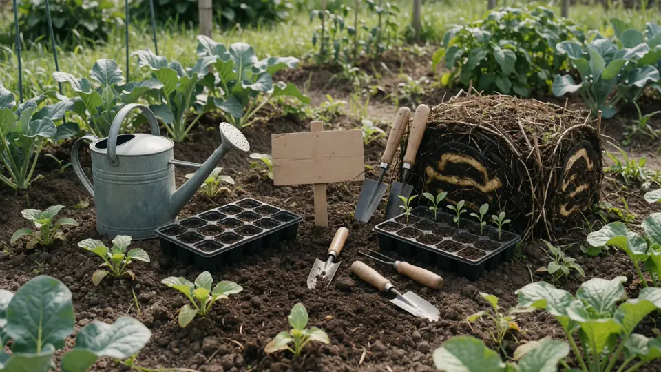 Illustration naturelle sans portrait pour Jardinage malin : Astuces pratiques pour gagner du temps et économiser l'eau