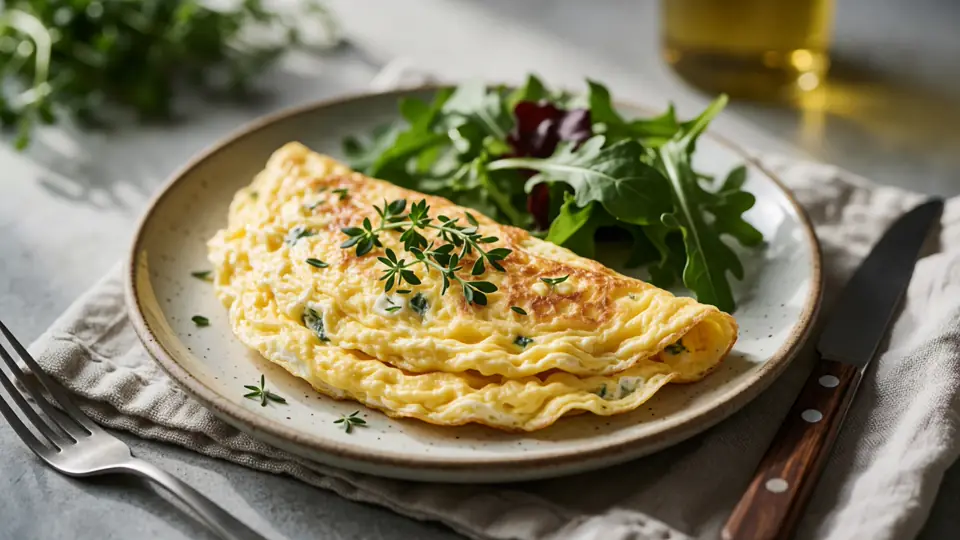 Illustration naturelle sans portrait pour Recette omelette moelleuse et rapide : Astuces pour la réussir