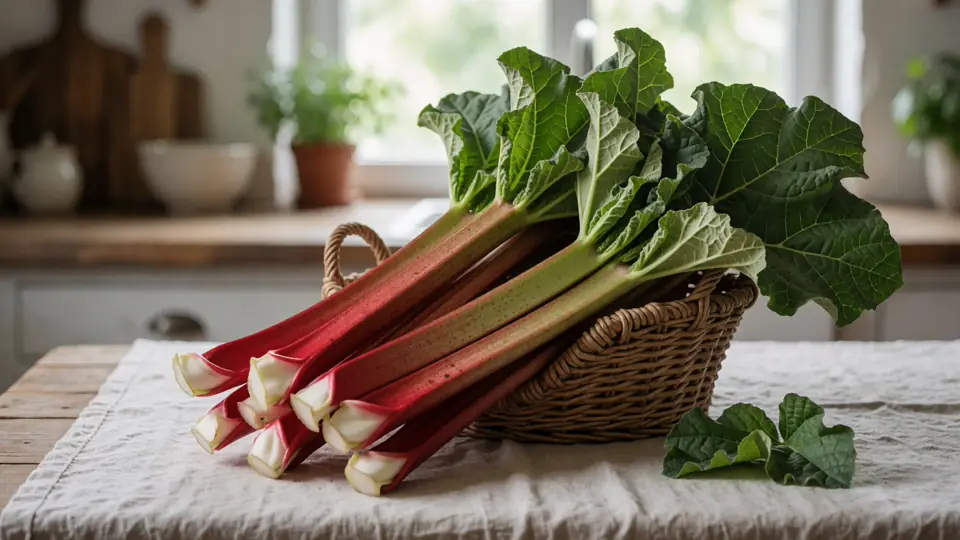 Illustration naturelle sans portrait pour Rhubarbe : Réussir la culture et des recettes simples et savoureuses