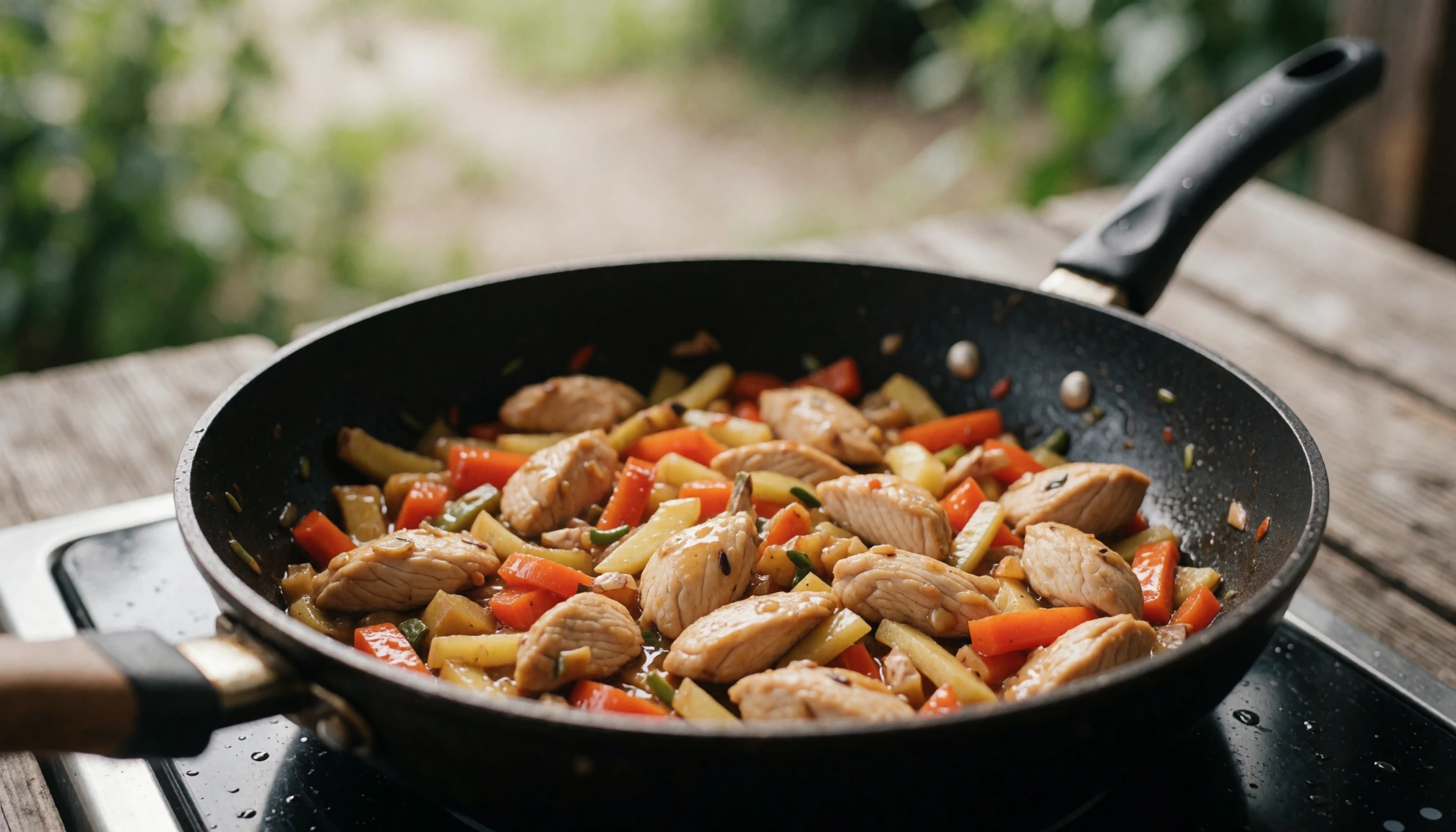 Scène éditoriale sans texte liée à Recette de poulet au gingembre : Rapide, juteuse et parfumée