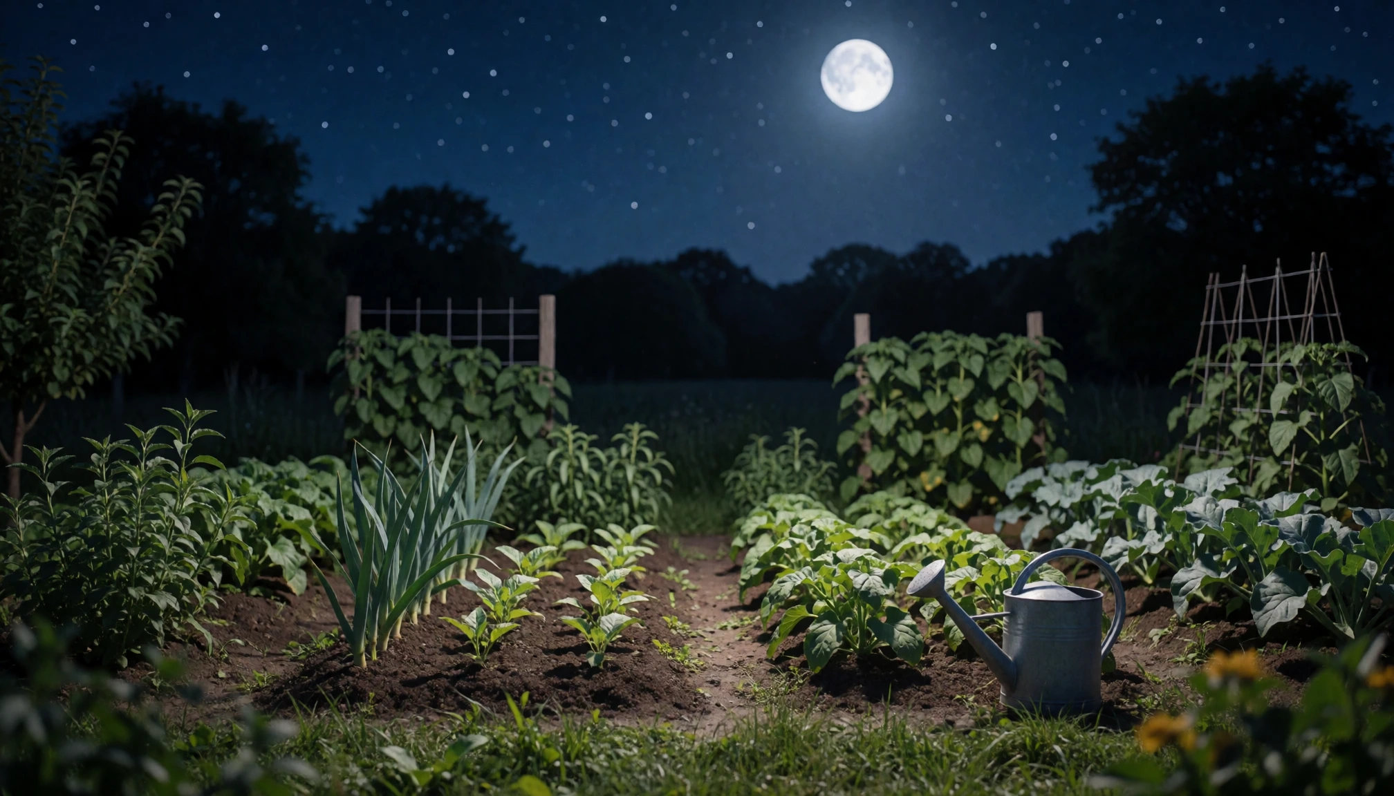 Illustration naturelle sans portrait pour Jardinage et la lune : Optimiser semis et récoltes selon le calendrier
