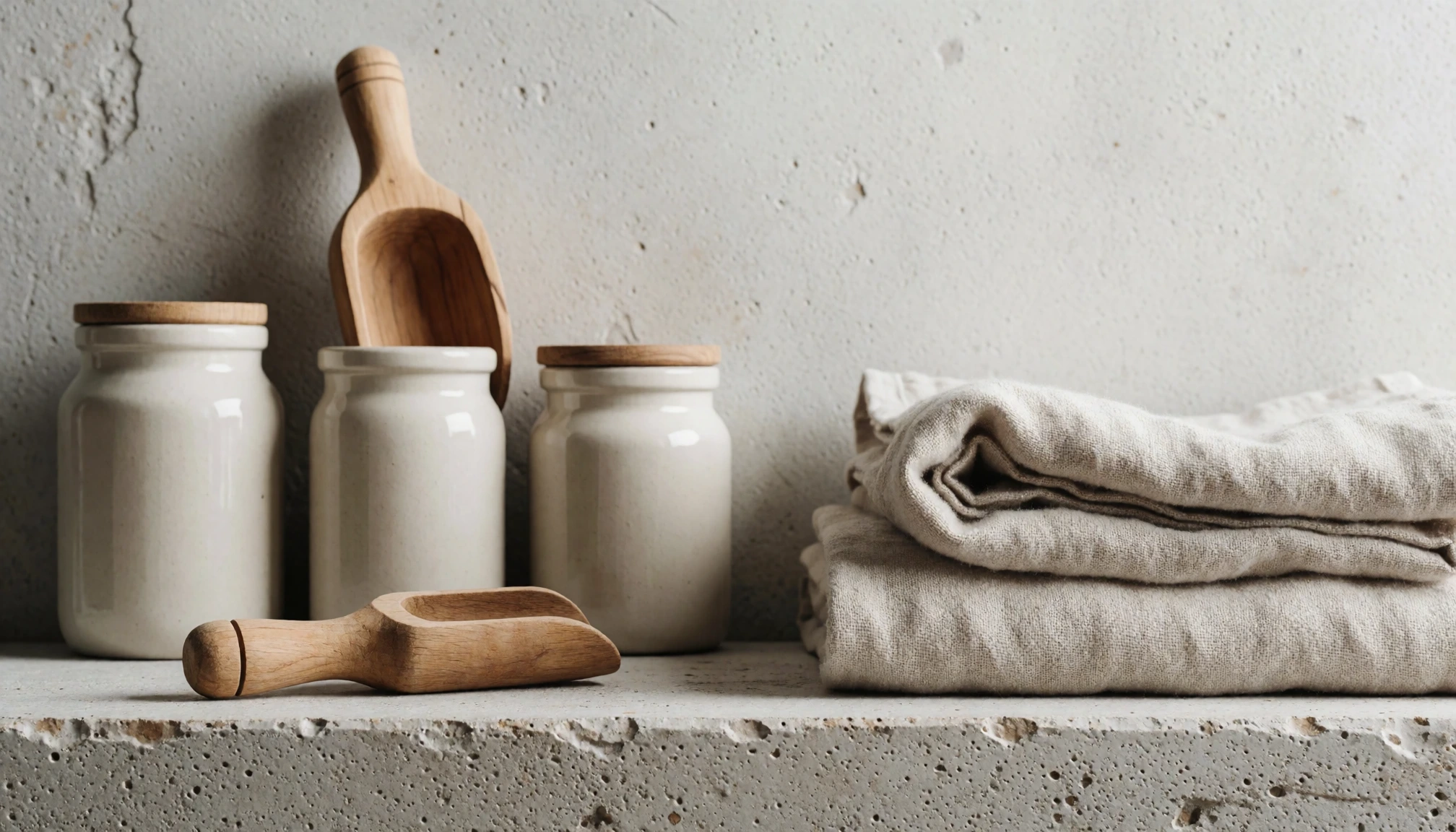 Scène éditoriale sans texte liée à Lessive maison : Recette simple, économique et efficace pour tout le linge