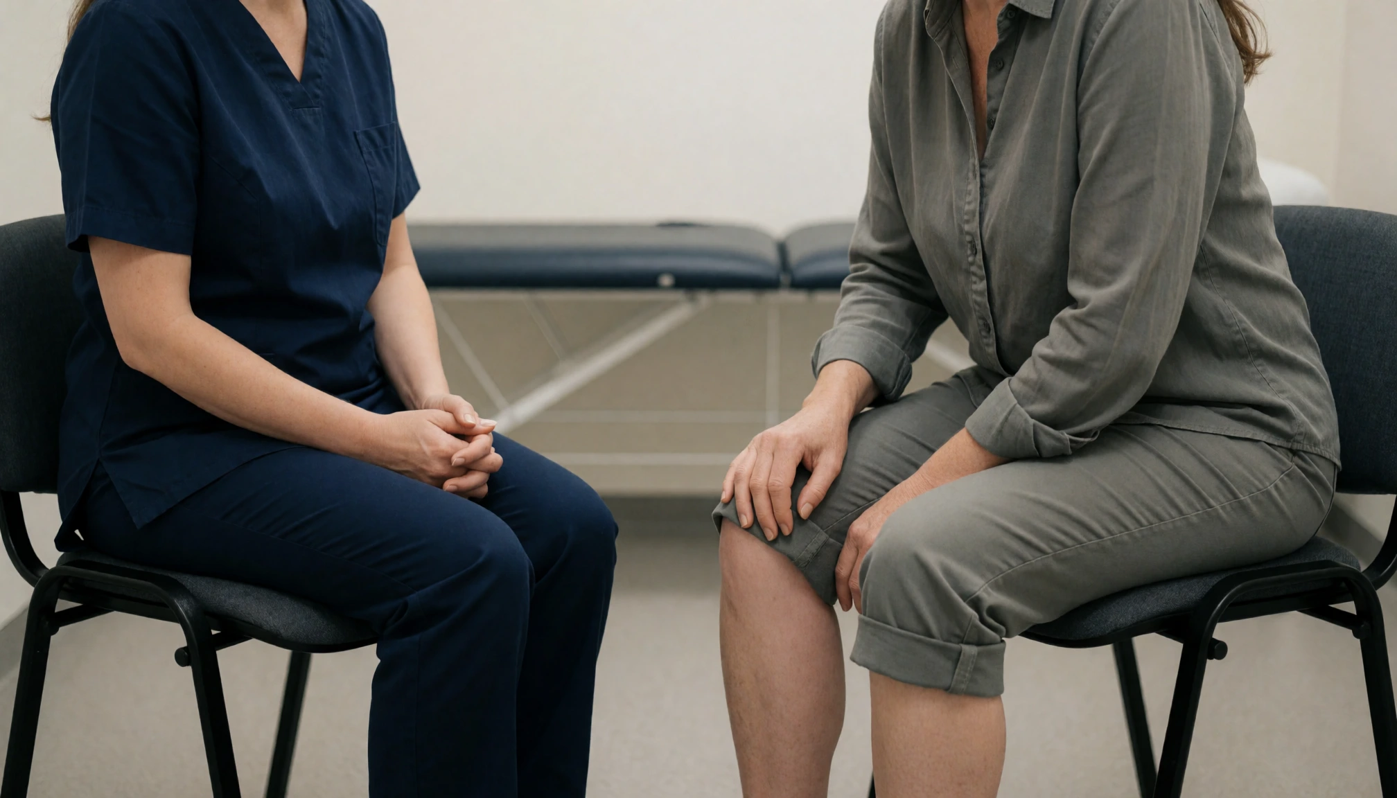 Consultation avant tout massage en cas de gêne inhabituelle à la jambe