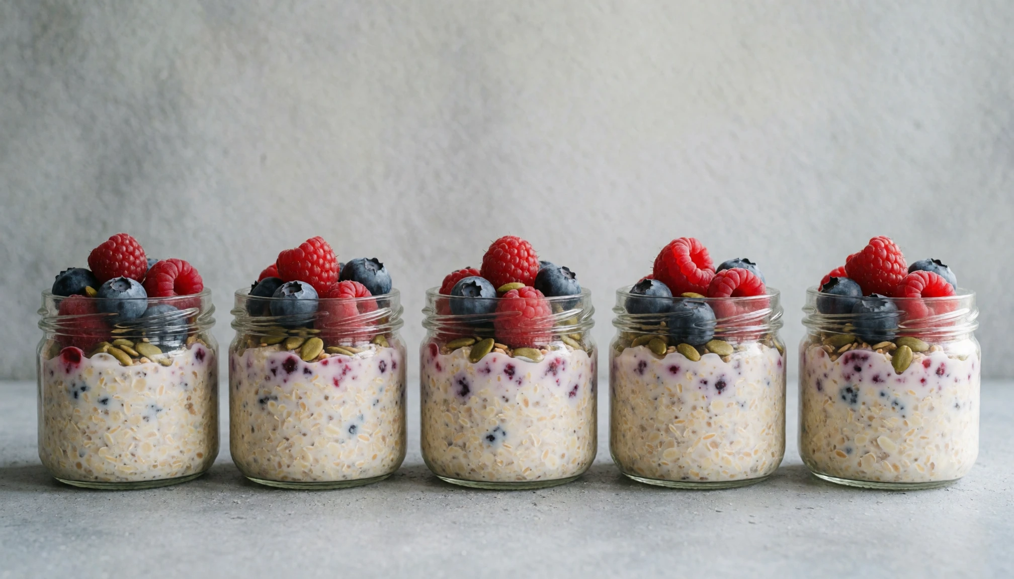 Illustration naturelle sans portrait pour Overnight oats : Recettes protéinées et astuces pour tenir jusqu'au déjeuner