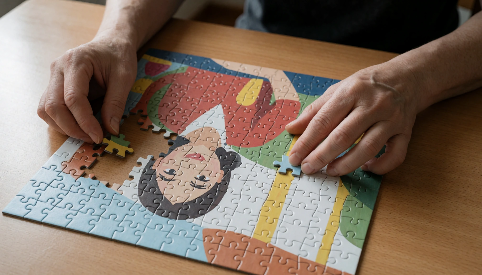 Activité de puzzle réalisée à la maison pour rompre l’ennui