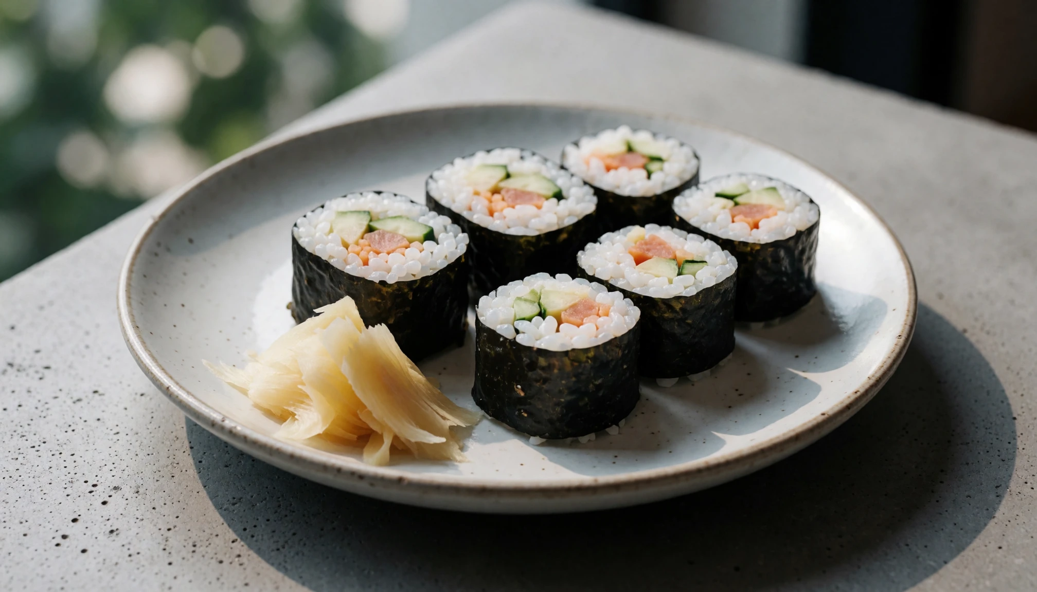 Scène éditoriale sans texte liée à Recette sushi maison : Ingrédients, technique et astuces pour réussir