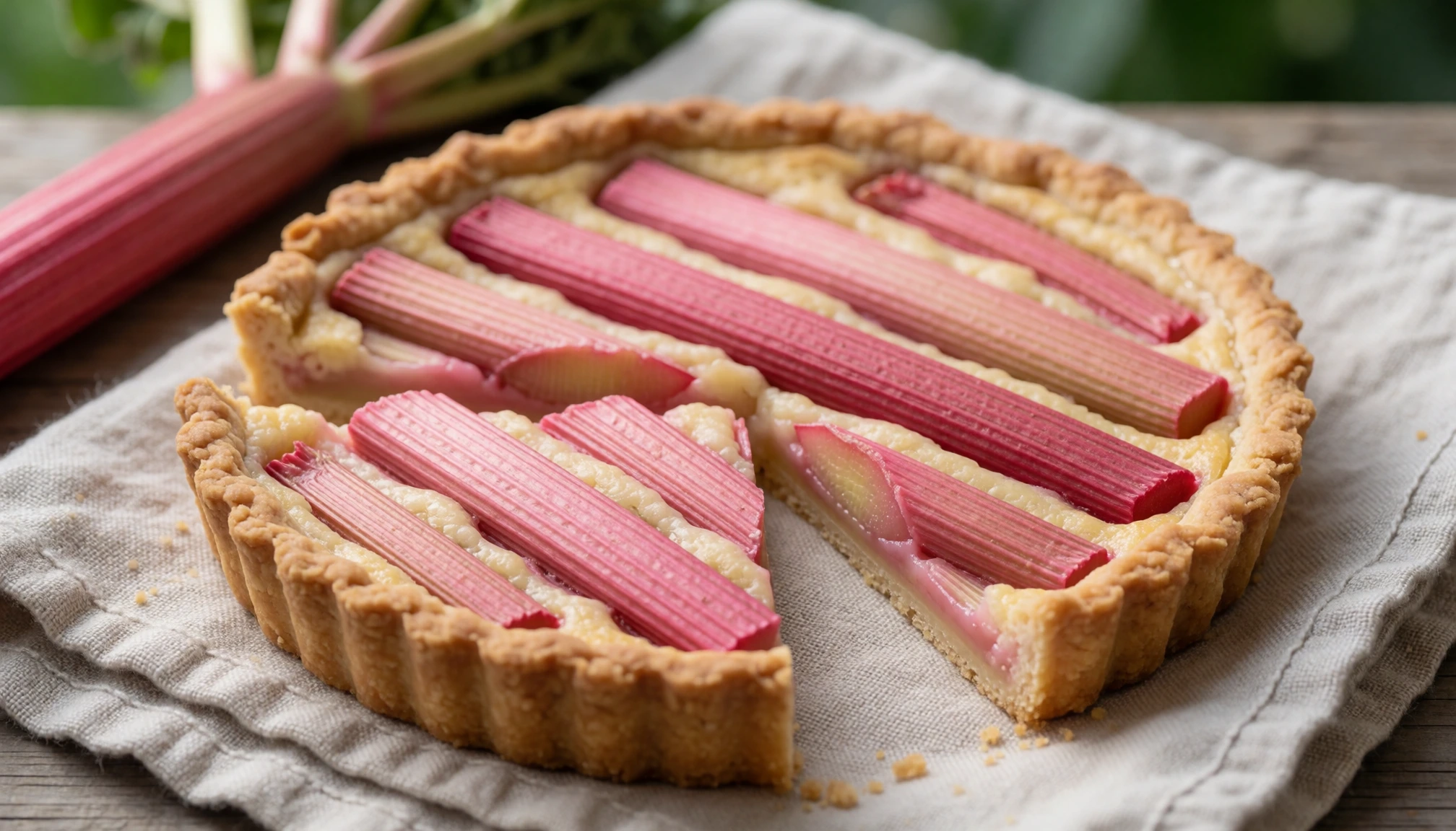 Scène éditoriale sans texte liée à Rhubarbe : Réussir la culture et des recettes simples et savoureuses