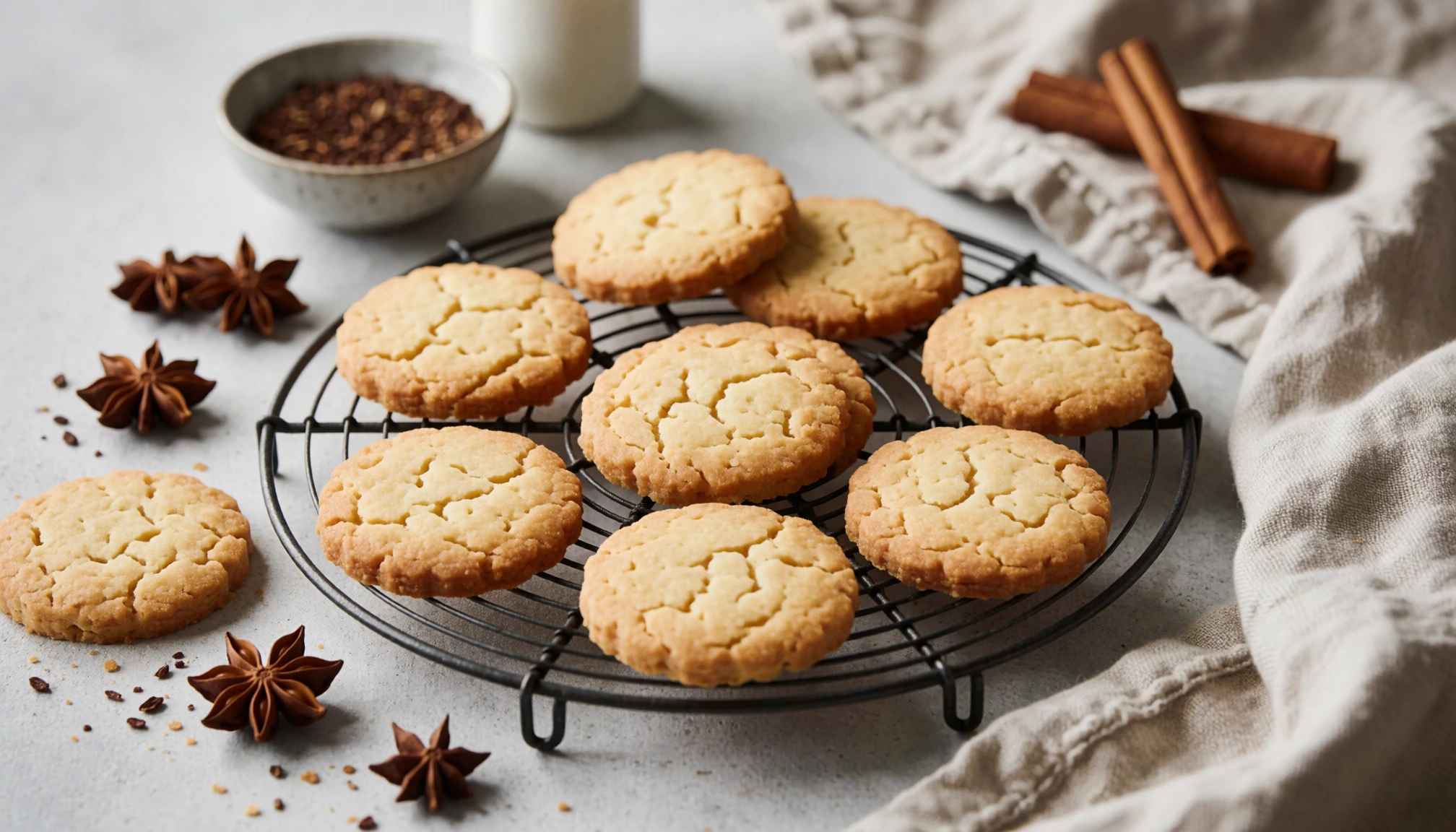 Scène éditoriale sans texte liée à Sablés de noël maison : Recettes, cuisson et idées de décoration